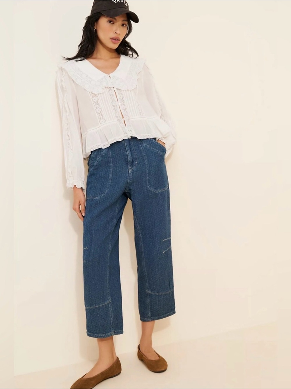 Free People - We The Free Dark Midnight Voyage Dropped Boyfriend Size Medium